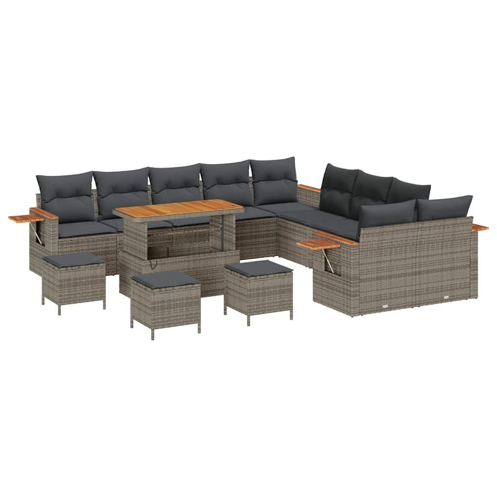Zestaw Sof na Ogród z poduszką 14 pcs Szary 110 x 55 x 71 cm Lumarko!
