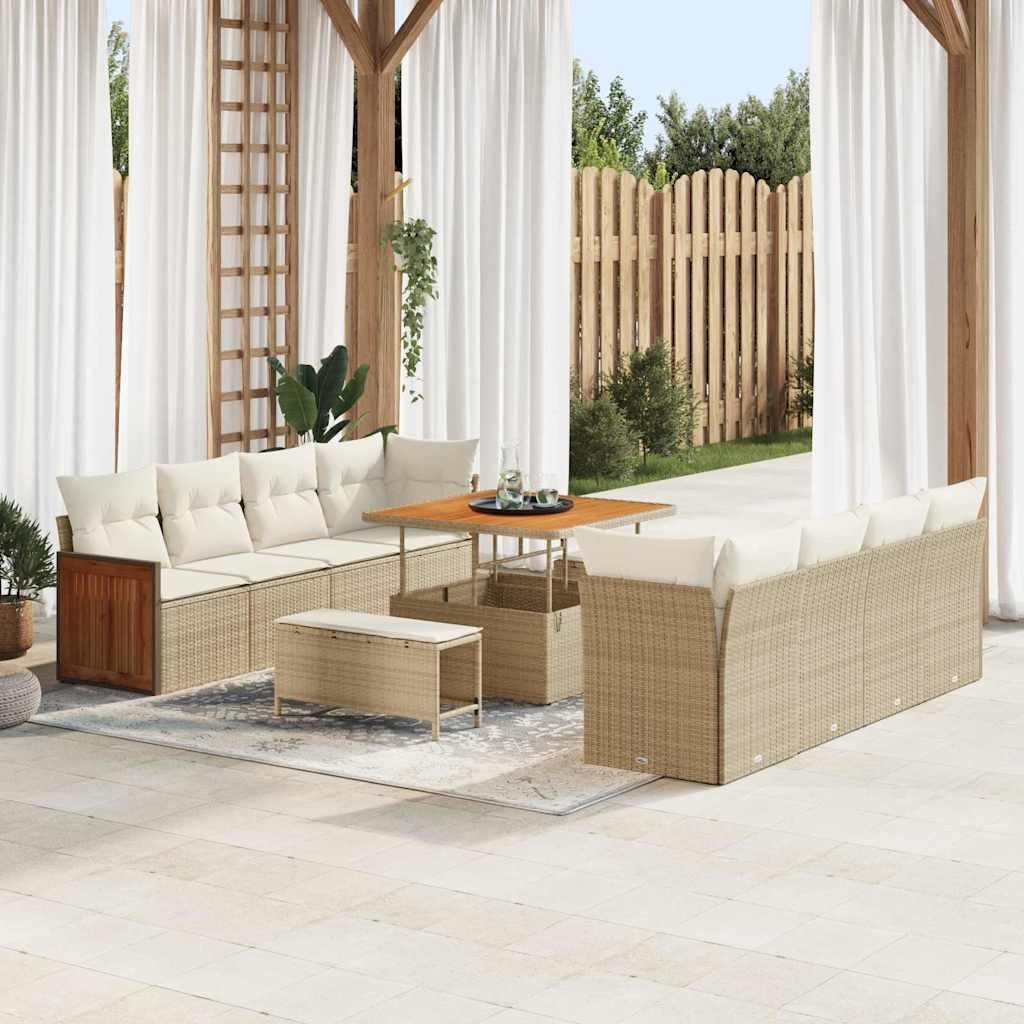Zestaw Sof na Ogród 11 pcs beżowo-kremowy 100 x 100 x 71 cm Lumarko!