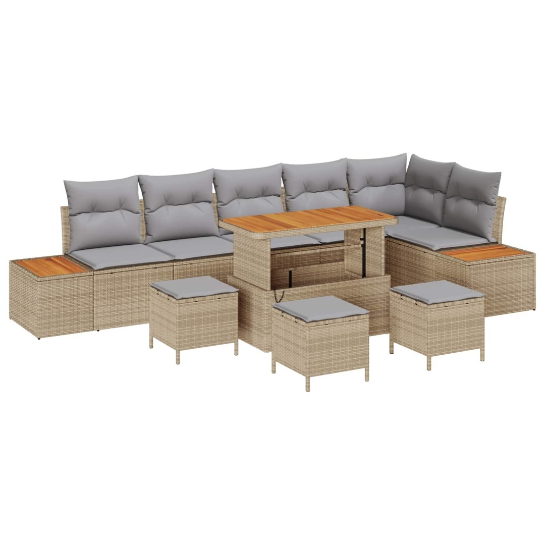 Zestaw Sof na Ogród 10 pcs beżowo-jasnoszary 110 x 55 x 71 cm Lumarko!