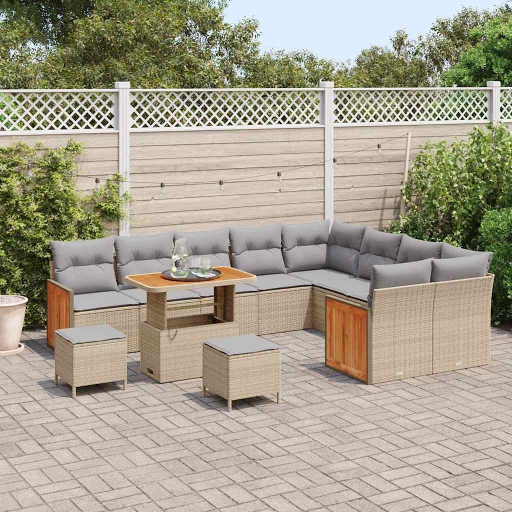 Zestaw Sof na Ogród 12 pcs beżowo-jasnoszary 90 x 55 x 71 cm Lumarko!
