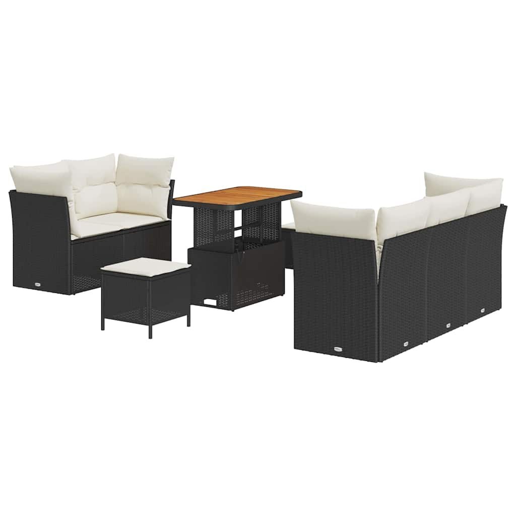Zestaw Sof na Ogród 8 pcs Czarny i kremowy 90 x 55 x 71 cm Lumarko!
