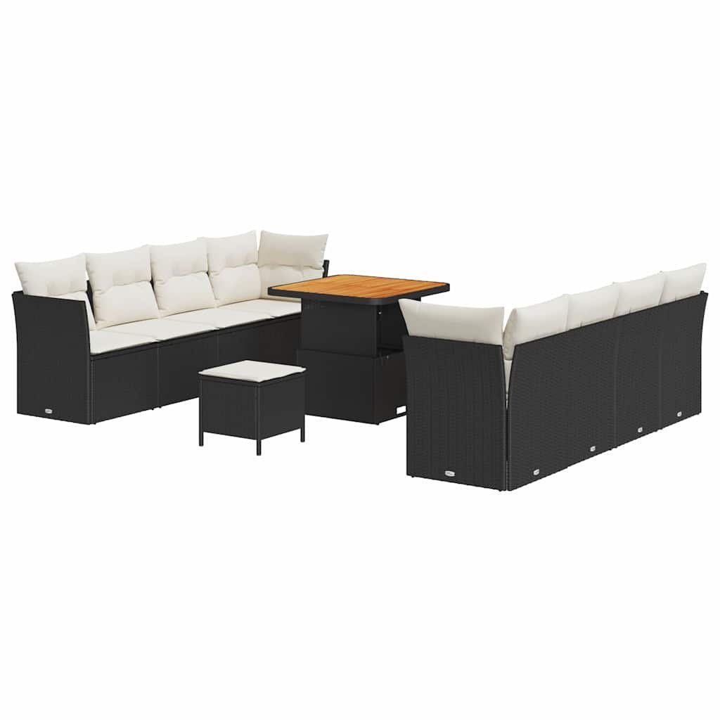 Zestaw Sof na Ogród 11 pcs Czarny i kremowy 80 x 80 x 71 cm Lumarko!