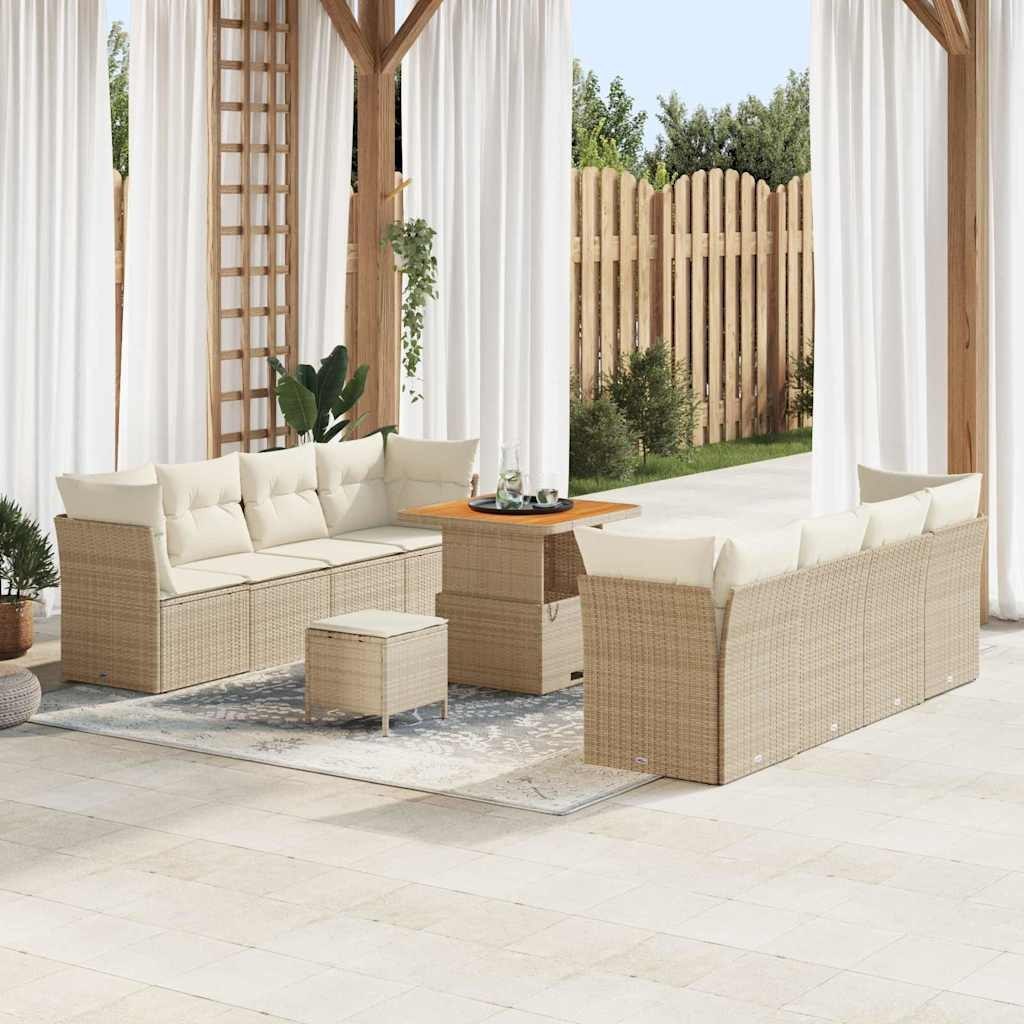 Zestaw Sof na Ogród 11 pcs beżowo-kremowy 80 x 80 x 71 cm Lumarko!