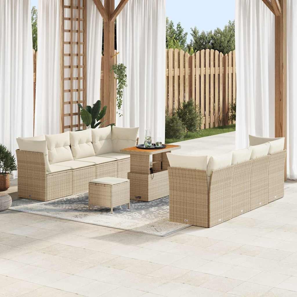Zestaw Sof na Ogród 11 pcs beżowo-kremowy 90 x 55 x 71 cm Lumarko!