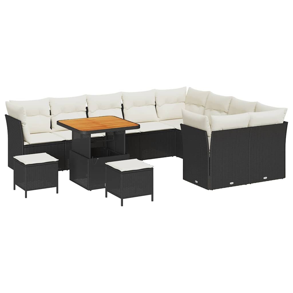 Zestaw Sof na Ogród 12 pcs Czarny i kremowy 80 x 80 x 71 cm Lumarko!