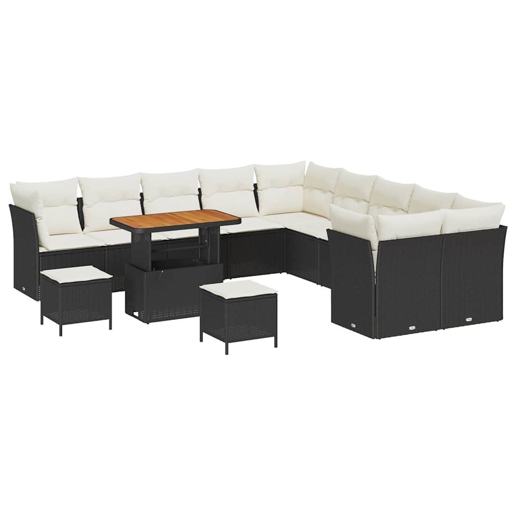 Zestaw Sof na Ogród 13 pcs Czarny i kremowy 90 x 55 x 71 cm Lumarko!