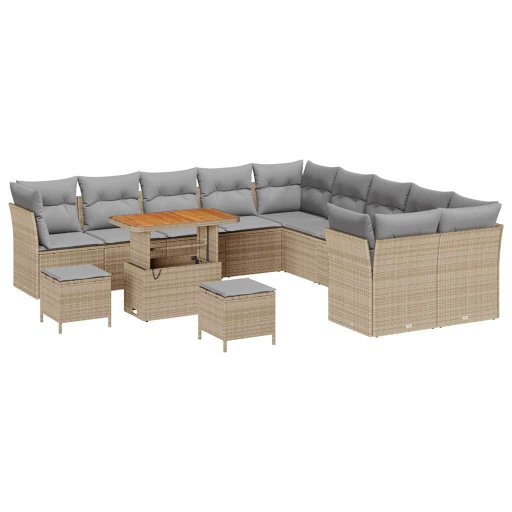 Zestaw Sof na Ogród 13 pcs beżowo-jasnoszary 90 x 55 x 71 cm Lumarko!