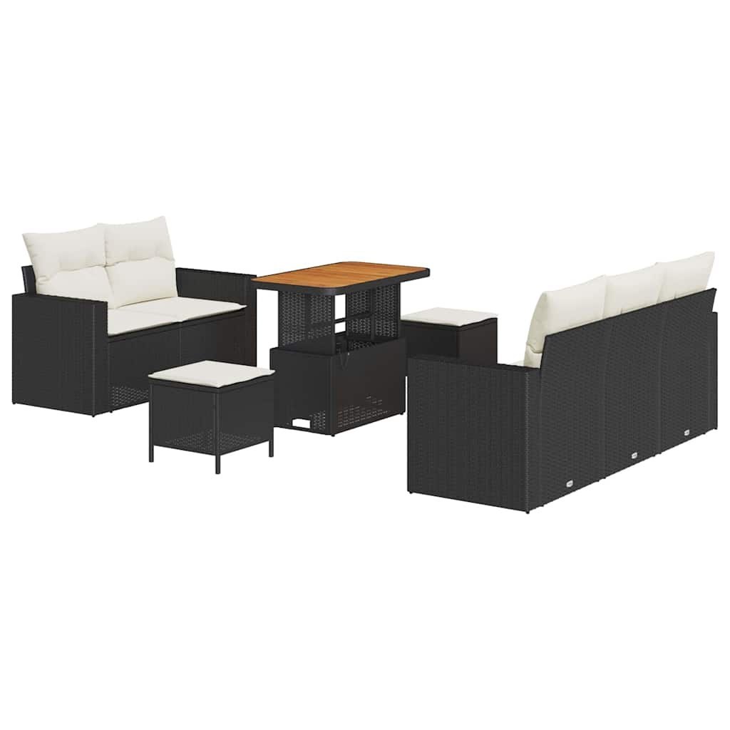 Zestaw Sof na Ogród 8 pcs Czarny i kremowy 90 x 55 x 71 cm Lumarko!