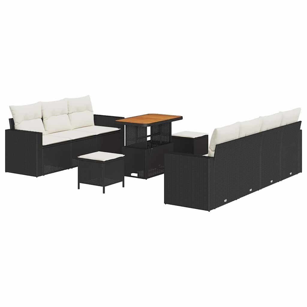 Zestaw Sof na Ogród 10 pcs Czarny i kremowy 90 x 55 x 71 cm Lumarko!