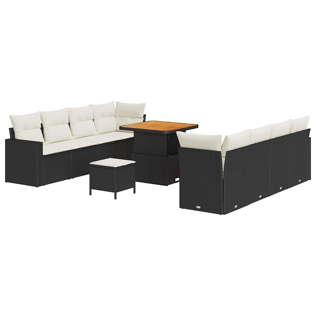 Zestaw Sof na Ogród 11 pcs Czarny i kremowy 80 x 80 x 71 cm Lumarko!