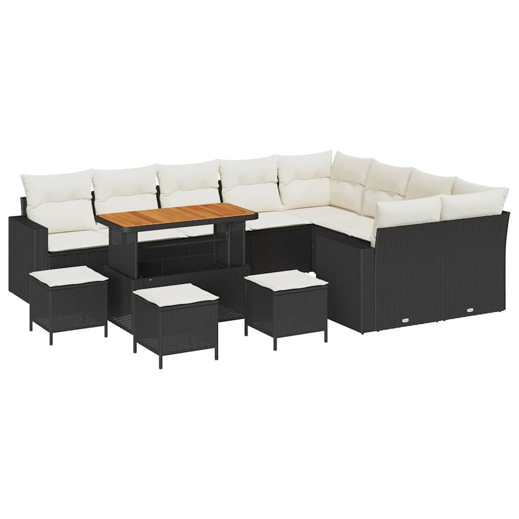 Zestaw Sof na Ogród 13 pcs Czarny i kremowy 110 x 55 x 71 cm Lumarko!