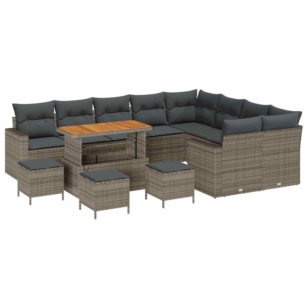 Zestaw Sof na Ogród z poduszką 13 pcs Szary 110 x 55 x 71 cm Lumarko!