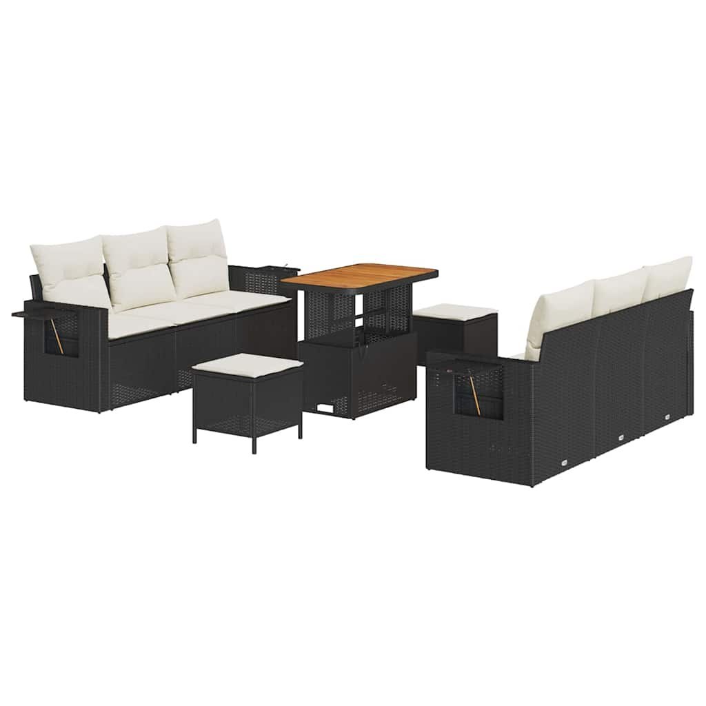 Zestaw Sof na Ogród 9 pcs Czarny i kremowy 90 x 55 x 71 cm Lumarko!