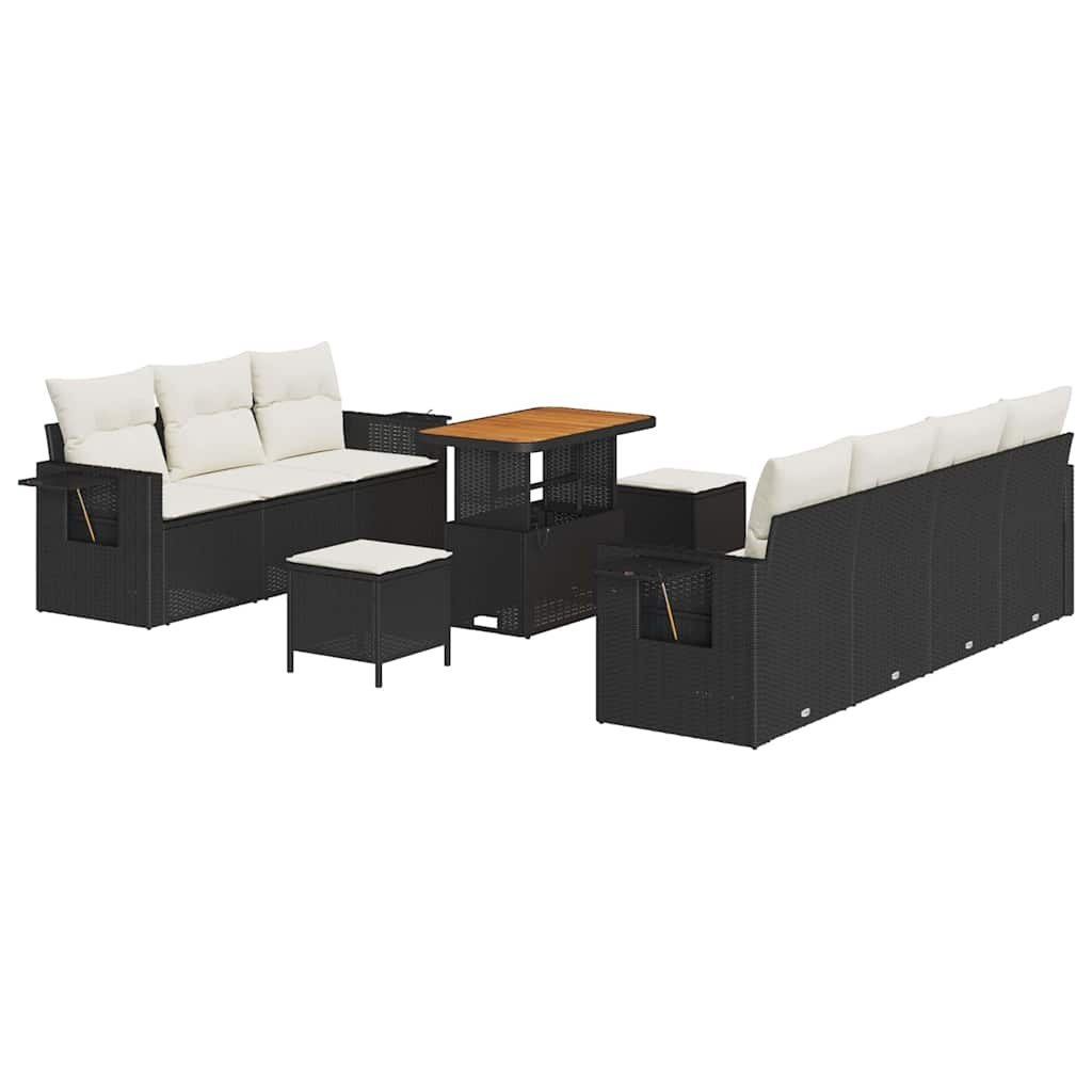 Zestaw Sof na Ogród 10 pcs Czarny i kremowy 90 x 55 x 71 cm Lumarko!