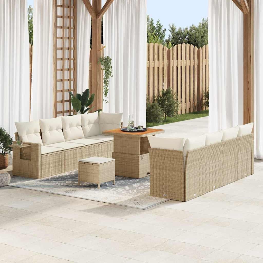 Zestaw Sof na Ogród 11 pcs beżowo-kremowy 80 x 80 x 71 cm Lumarko!