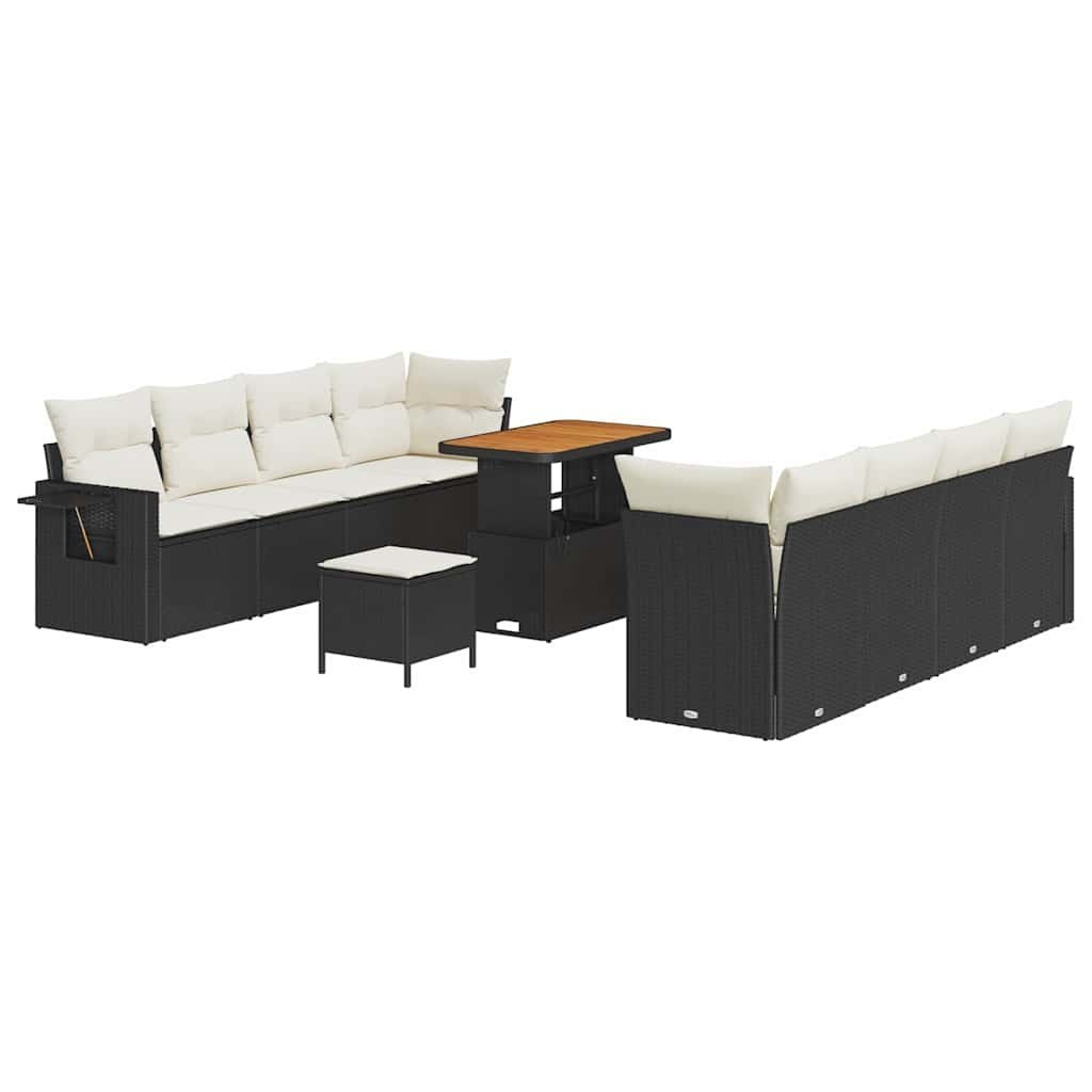 Zestaw Sof na Ogród 11 pcs Czarny i kremowy 90 x 55 x 71 cm Lumarko!