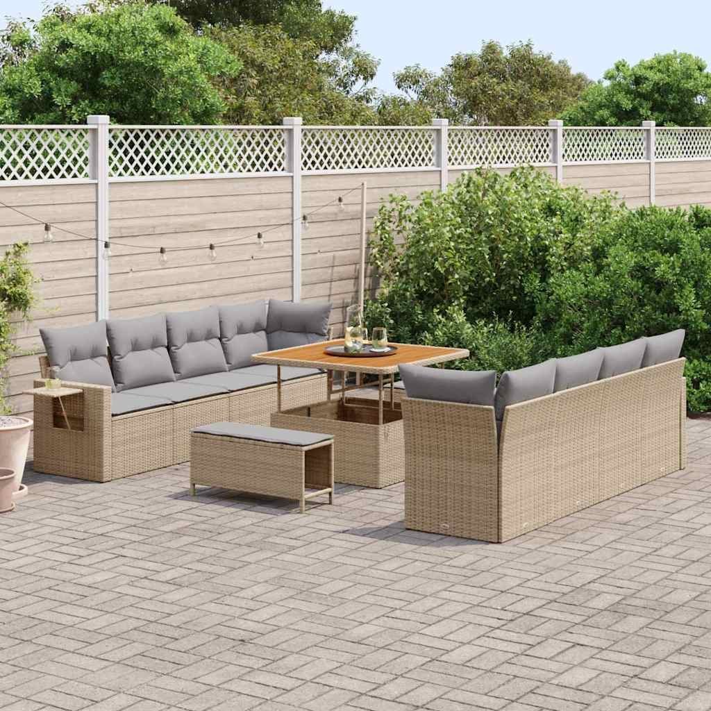 Zestaw Sof na Ogród 11 pcs beżowo-jasnoszary 100 x 100 x 71 cm Lumarko!