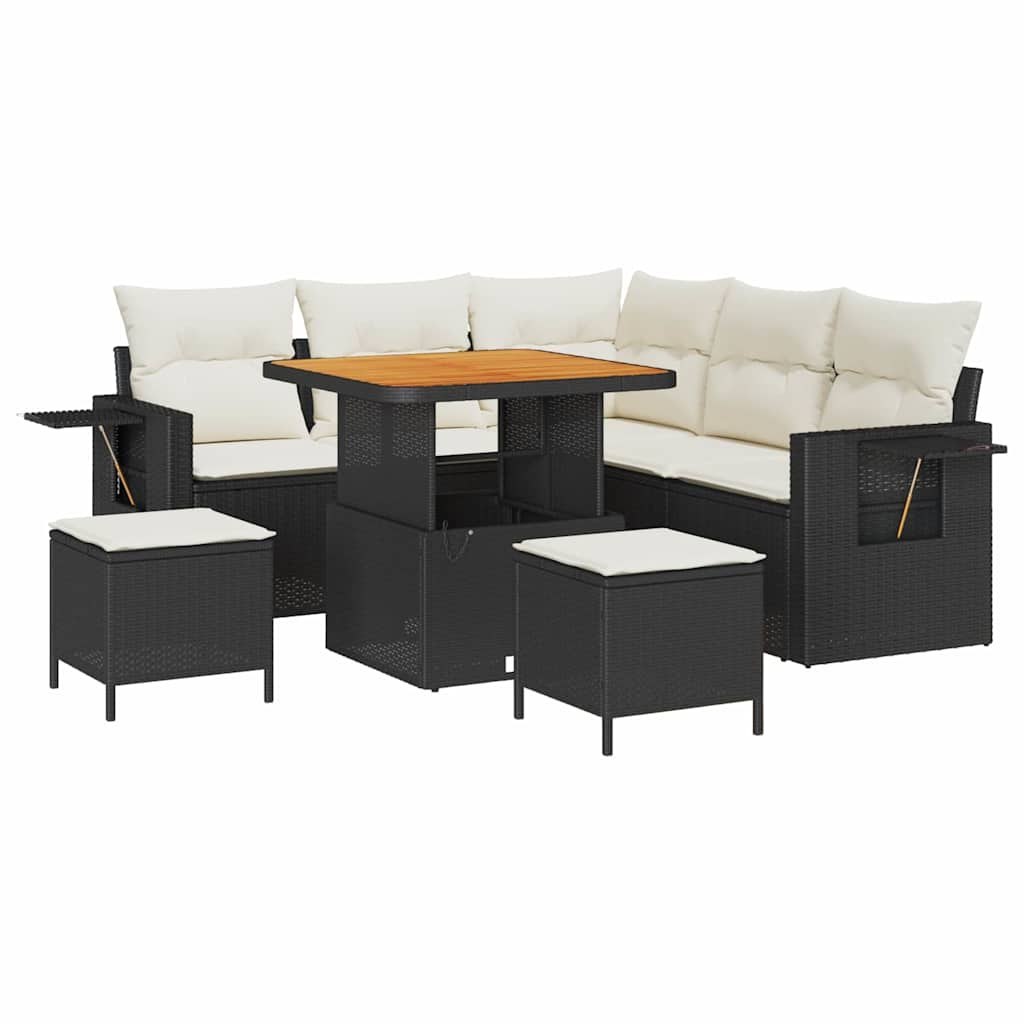 Zestaw Sof na Ogród 8 pcs Czarny i kremowy 80 x 80 x 71 cm Lumarko!