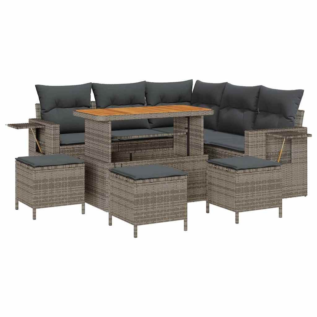 Zestaw Sof na Ogród z poduszką 9 pcs Szary 110 x 55 x 71 cm Lumarko!