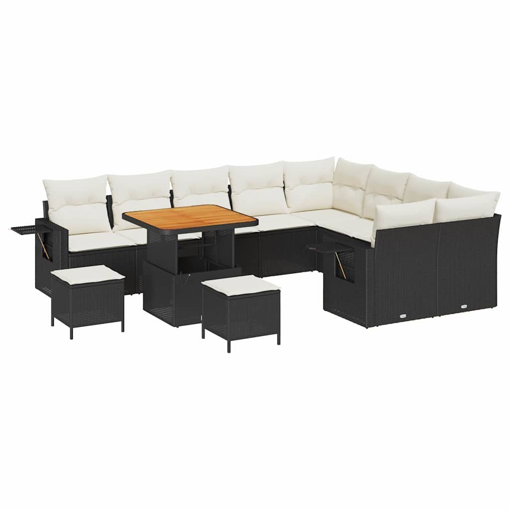 Zestaw Sof na Ogród 12 pcs Czarny i kremowy 80 x 80 x 71 cm Lumarko!