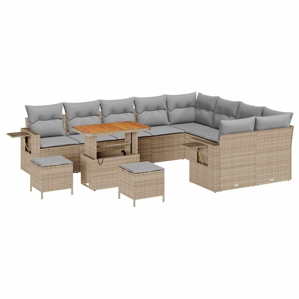 Zestaw Sof na Ogród 12 pcs beżowo-jasnoszary 90 x 55 x 71 cm Lumarko!