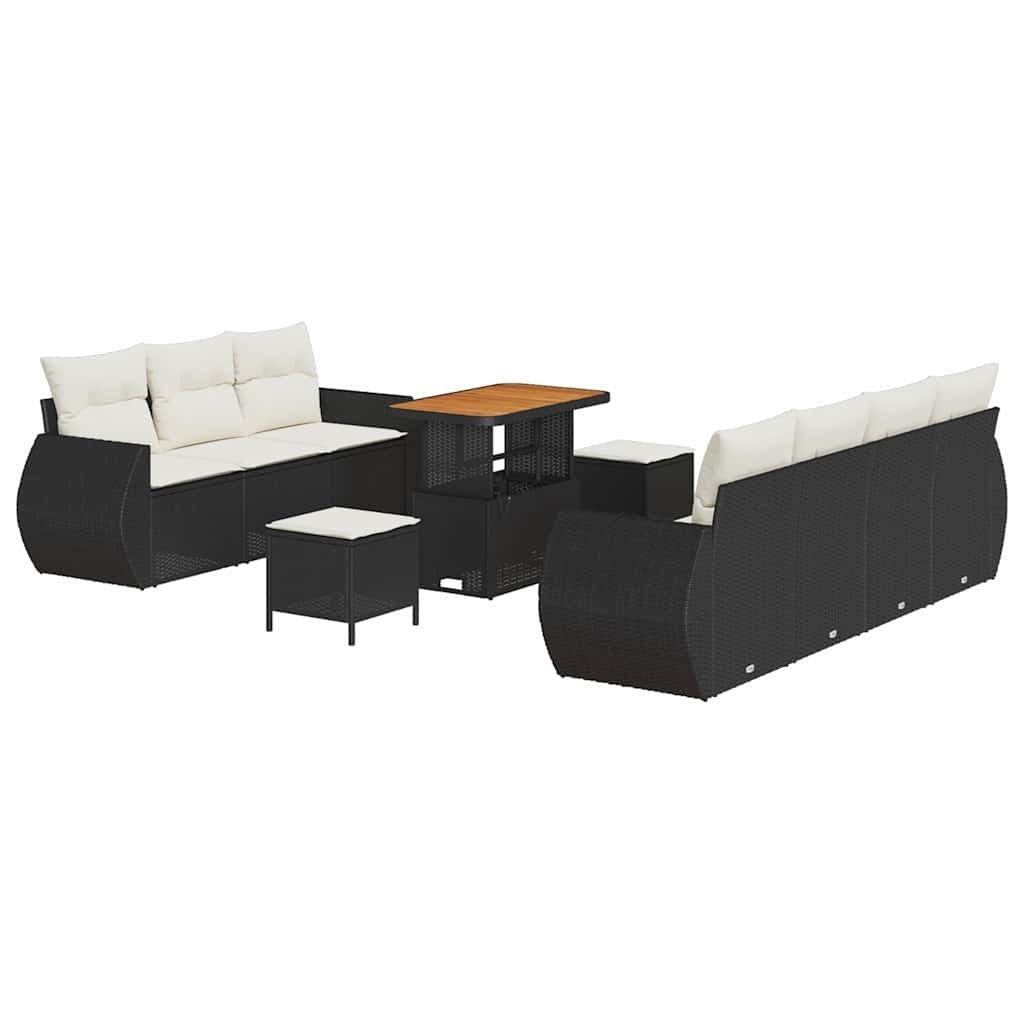 Zestaw Sof na Ogród 10 pcs Czarny i kremowy 90 x 55 x 71 cm Lumarko!