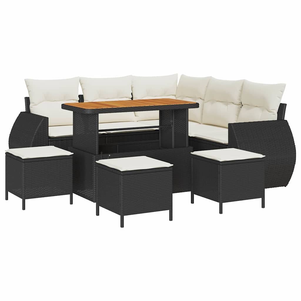 Zestaw Sof na Ogród 9 pcs Czarny i kremowy 110 x 55 x 71 cm Lumarko!