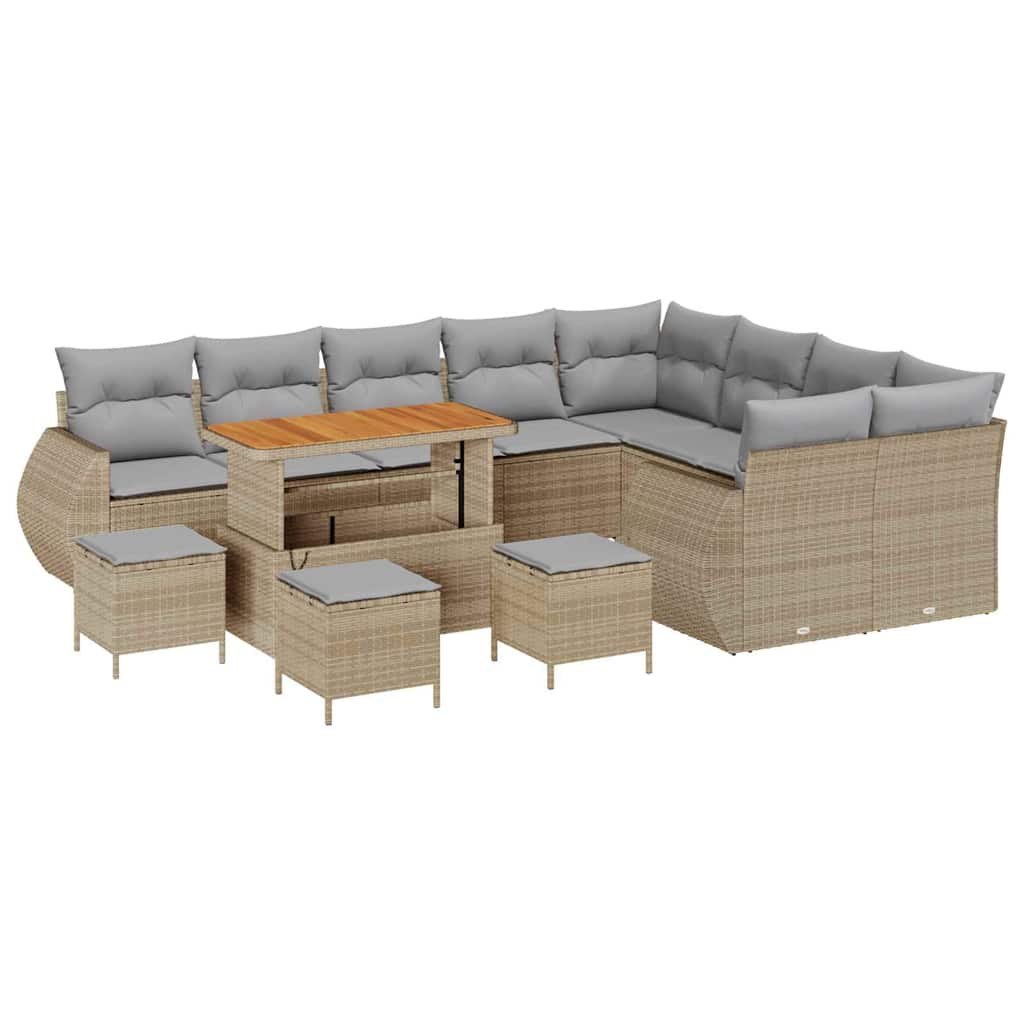 Zestaw Sof na Ogród 13 pcs beżowo-jasnoszary 110 x 55 x 71 cm Lumarko!