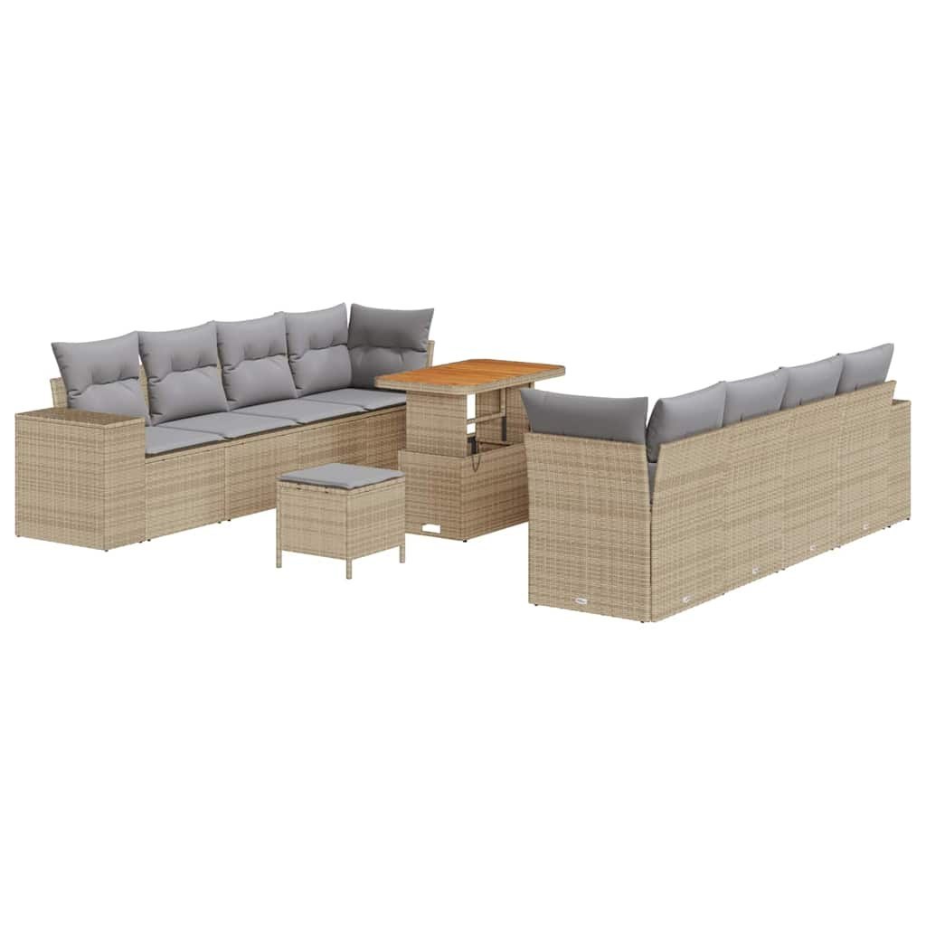Zestaw Sof na Ogród 11 pcs Beżowy, jasnoszary 90 x 55 x 71 cm Lumarko!