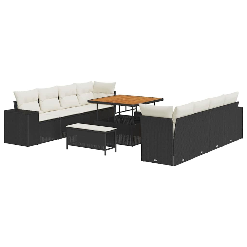 Zestaw Sof na Ogród 11 pcs Czarny, Kremowy 100 x 100 x 71 cm Lumarko!