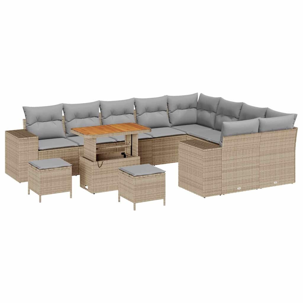 Zestaw Sof na Ogród 12 pcs Beżowy, jasnoszary 90 x 55 x 71 cm Lumarko!