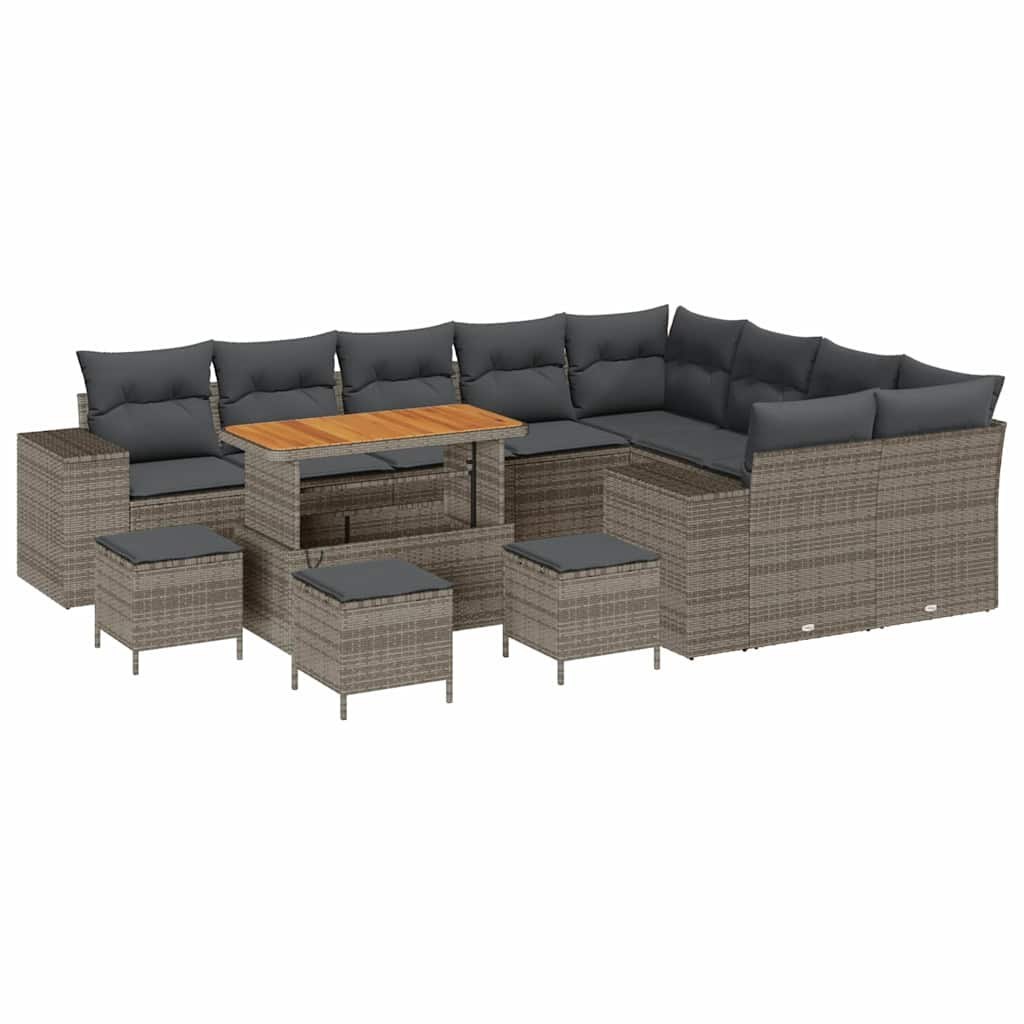 Zestaw Sof na Ogród z poduszką 13 pcs Szary 110 x 55 x 71 cm Lumarko!