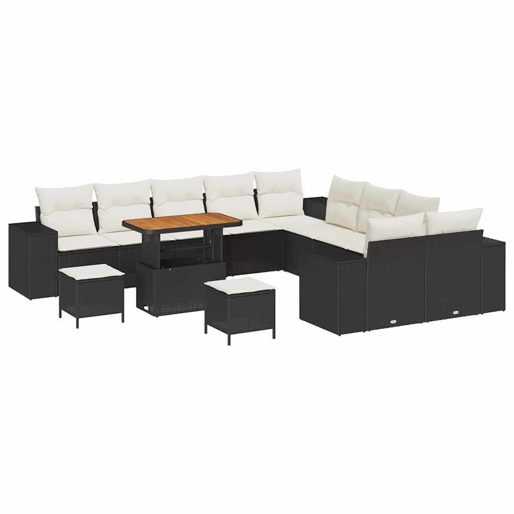 Zestaw Sof na Ogród 13 pcs Czarny, Kremowy 90 x 55 x 71 cm Lumarko!