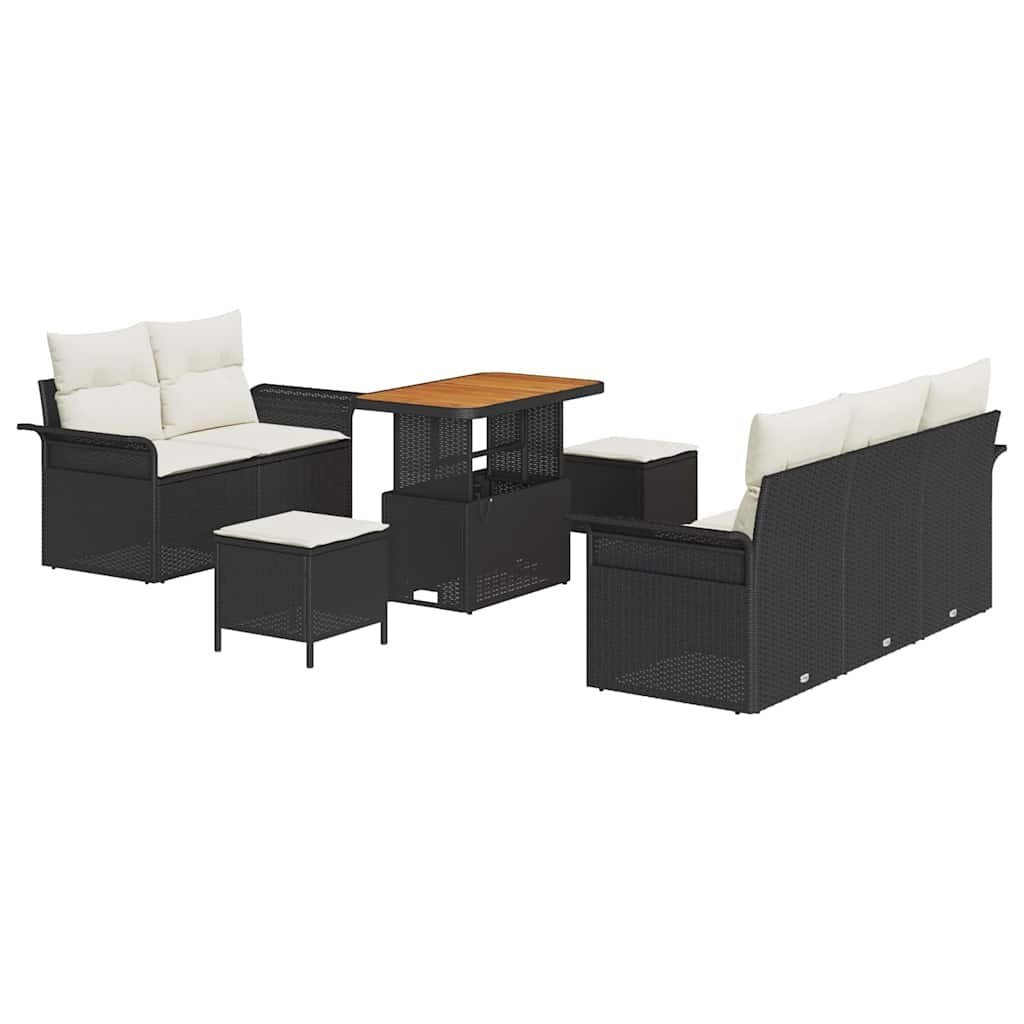 Zestaw Sof na Ogród 8 pcs Czarny, Kremowy 90 x 55 x 71 cm Lumarko!