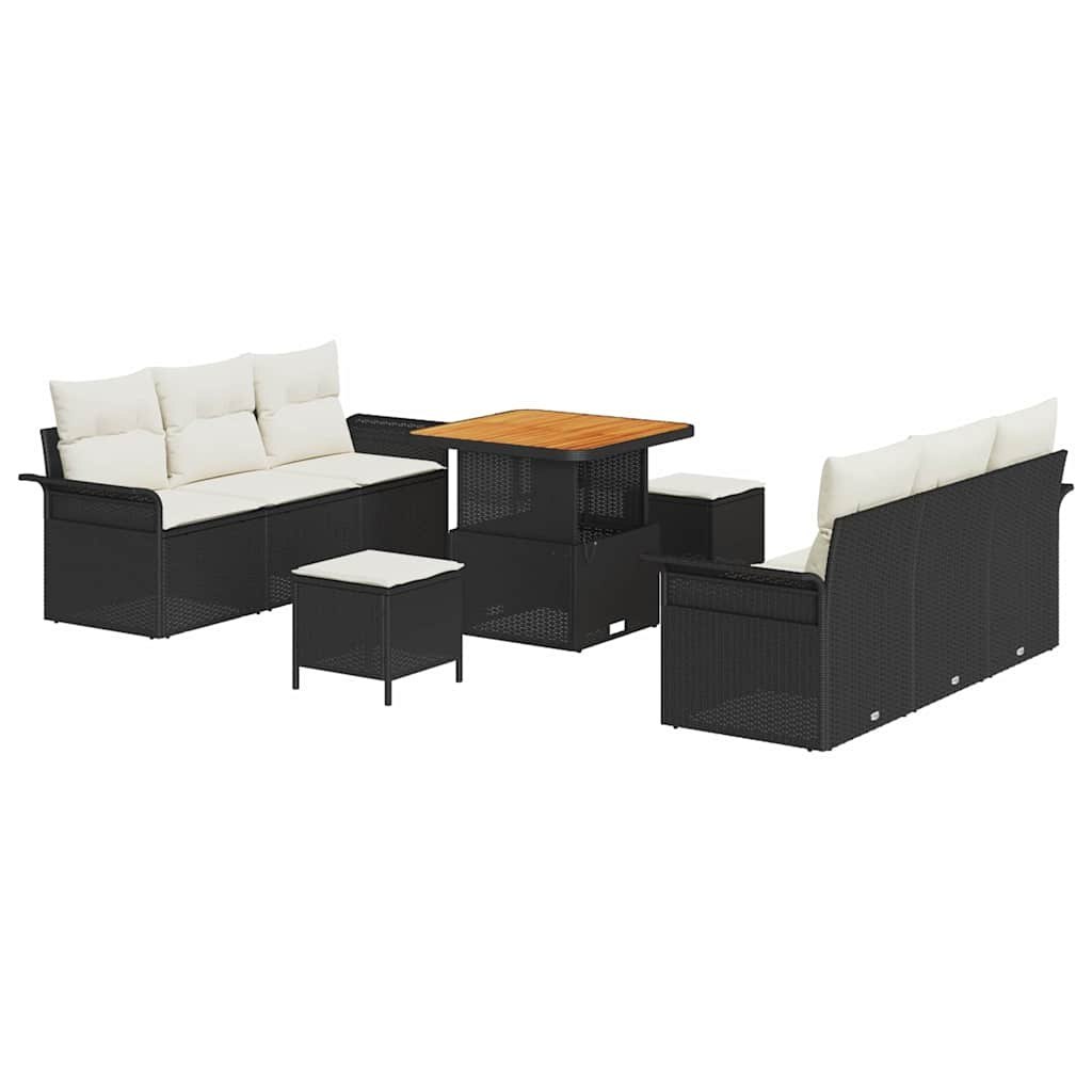 Zestaw Sof na Ogród 9 pcs Czarny, Kremowy 80 x 80 x 71 cm Lumarko!