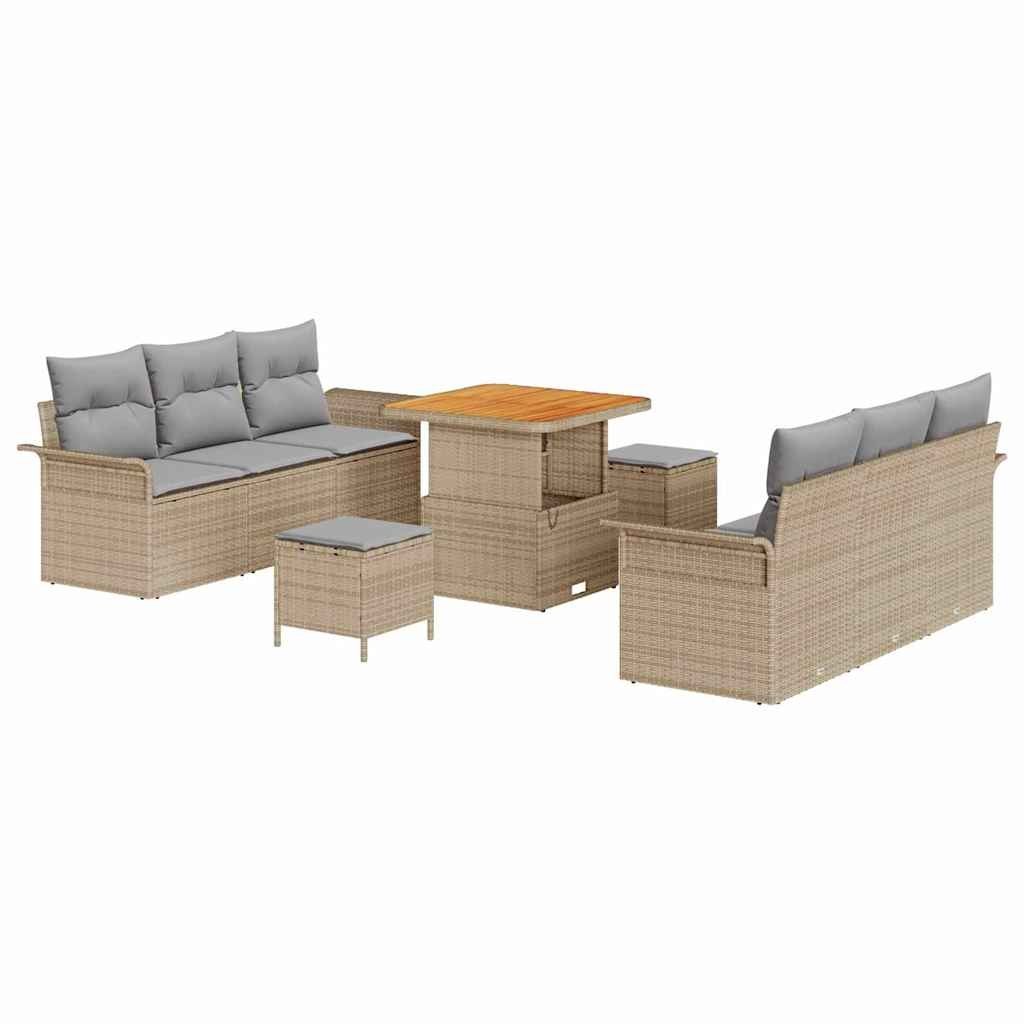 Zestaw Sof na Ogród 9 pcs Beżowy, jasnoszary 80 x 80 x 71 cm Lumarko!