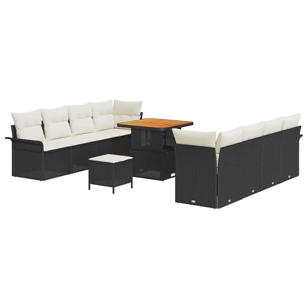 Zestaw Sof na Ogród 11 pcs Czarny, Kremowy 80 x 80 x 71 cm Lumarko!