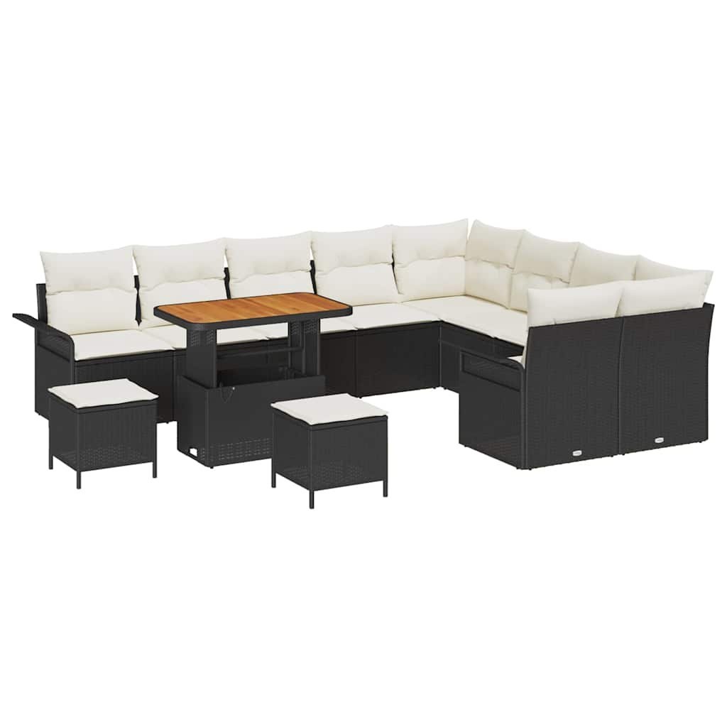 Zestaw Sof na Ogród 12 pcs Czarny, Kremowy 90 x 55 x 71 cm Lumarko!