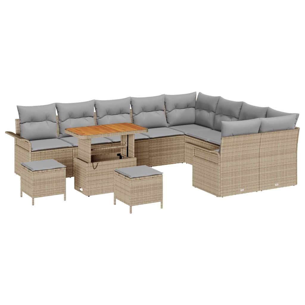 Zestaw Sof na Ogród 12 pcs Beżowy, jasnoszary 90 x 55 x 71 cm Lumarko!