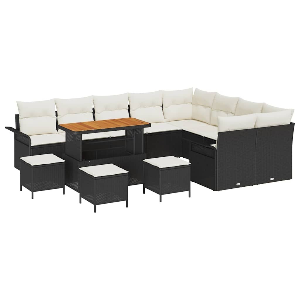 Zestaw Sof na Ogród 13 pcs Czarny, Kremowy 110 x 55 x 71 cm Lumarko!