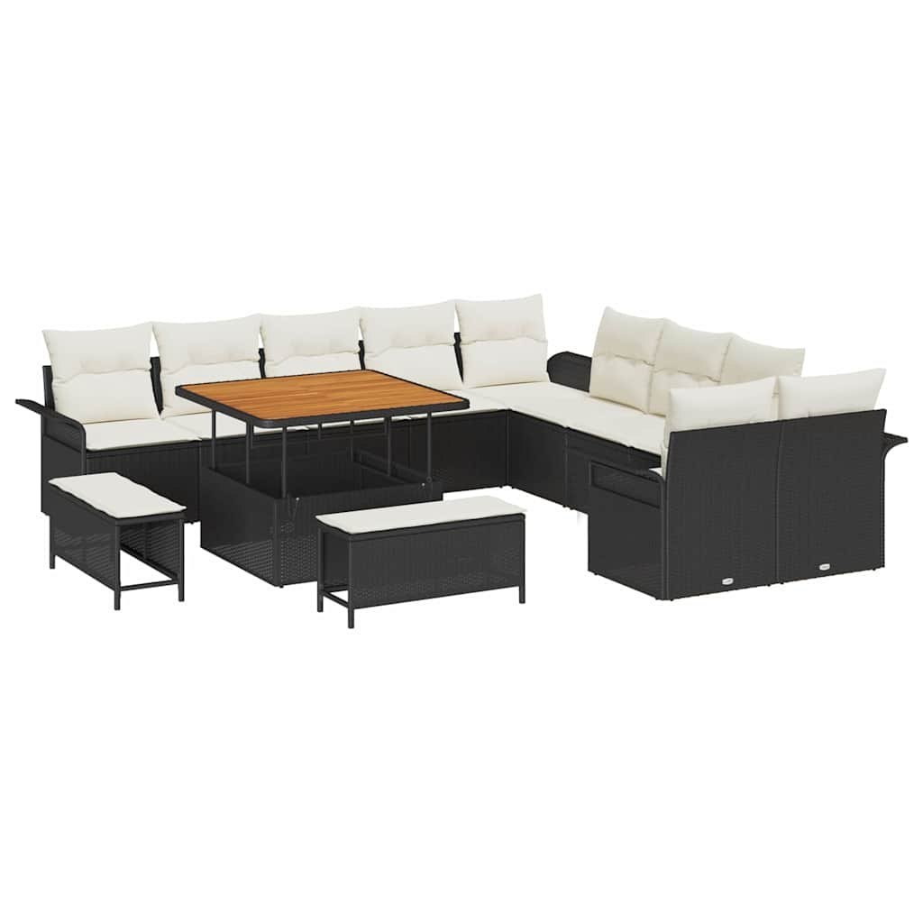 Zestaw Sof na Ogród 13 pcs Czarny, Kremowy 100 x 100 x 71 cm Lumarko!
