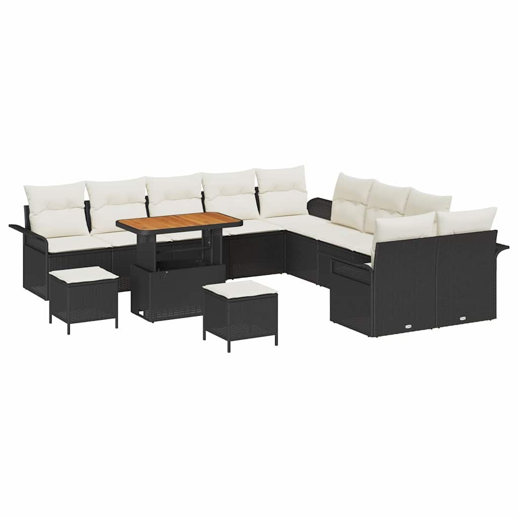 Zestaw Sof na Ogród 13 pcs Czarny, Kremowy 90 x 55 x 71 cm Lumarko!