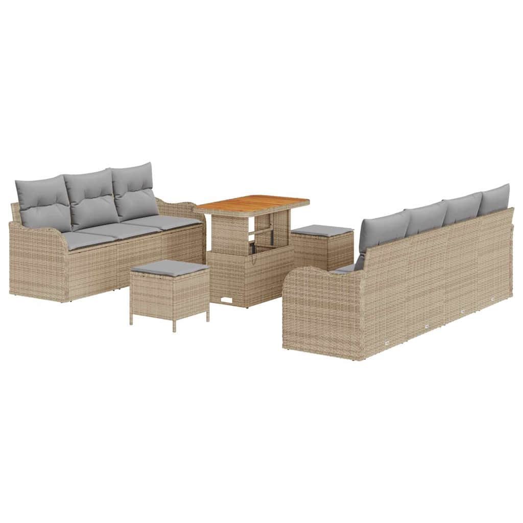 Zestaw Sof na Ogród 10 pcs Beżowy, jasnoszary 90 x 55 x 71 cm Lumarko!