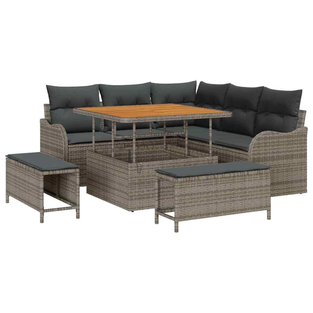 Zestaw Sof na Ogród z poduszką 8 pcs Szary 100 x 100 x 71 cm Lumarko!