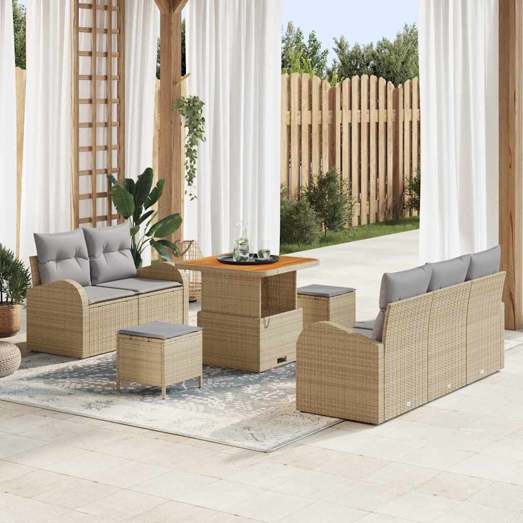 Zestaw Sof na Ogród 8 pcs Beżowy, jasnoszary 80 x 80 x 71 cm Lumarko!