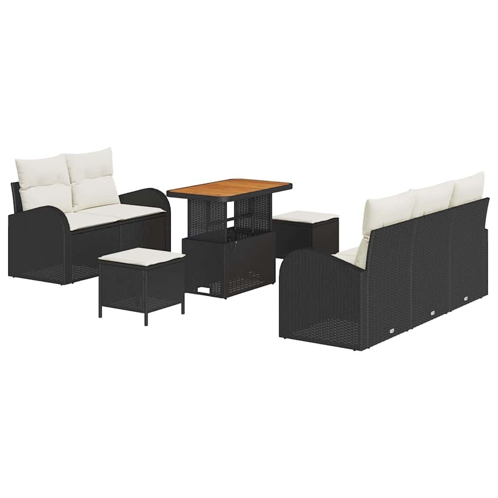 Zestaw Sof na Ogród 8 pcs Czarny, Kremowy 90 x 55 x 71 cm Lumarko!