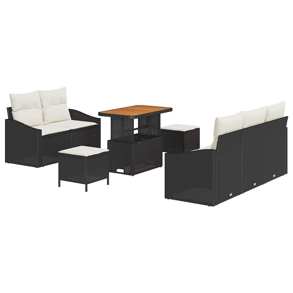 Zestaw Sof na Ogród 8 pcs Czarny, Kremowy 90 x 55 x 71 cm Lumarko!