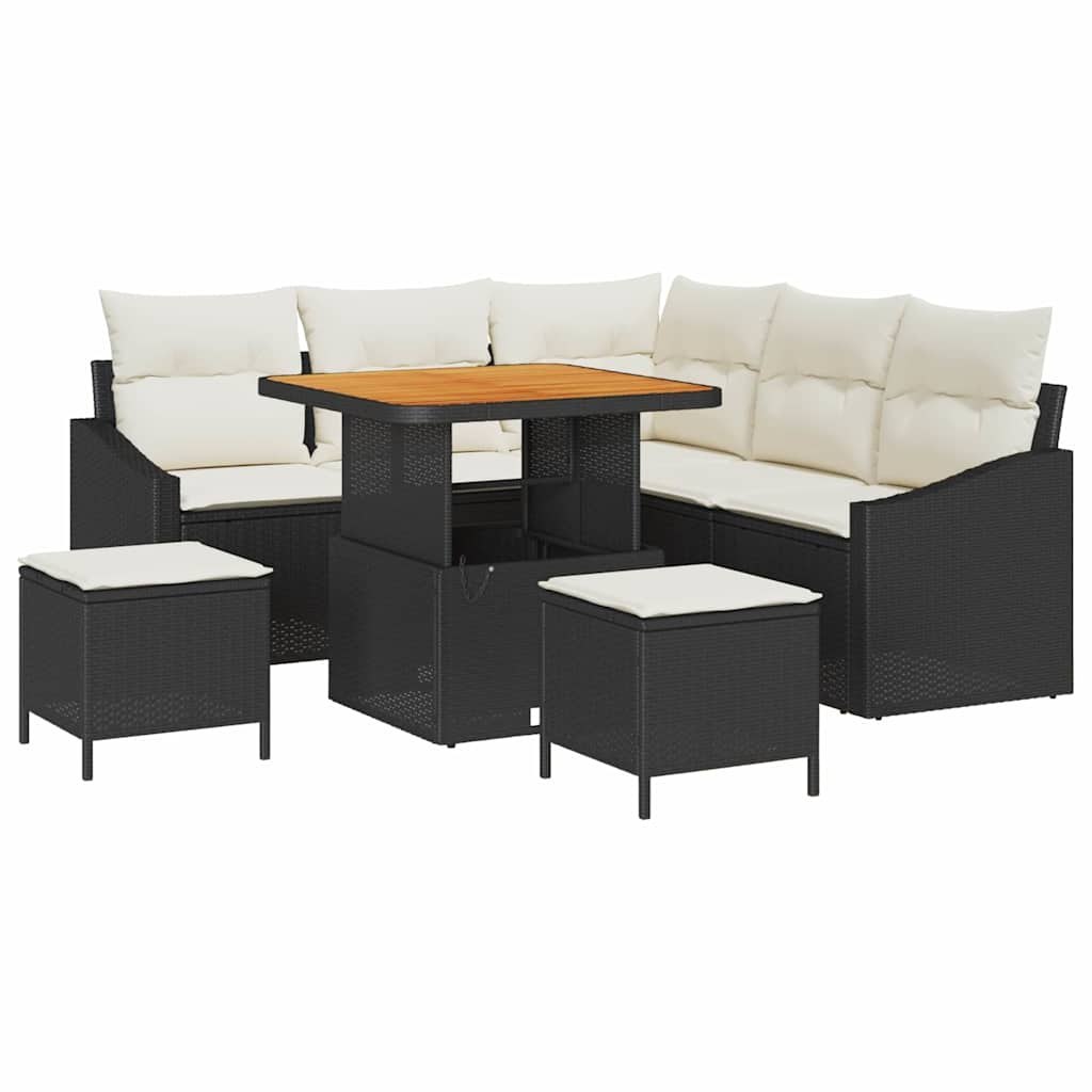 Zestaw Sof na Ogród 8 pcs Czarny, Kremowy 80 x 80 x 71 cm Lumarko!