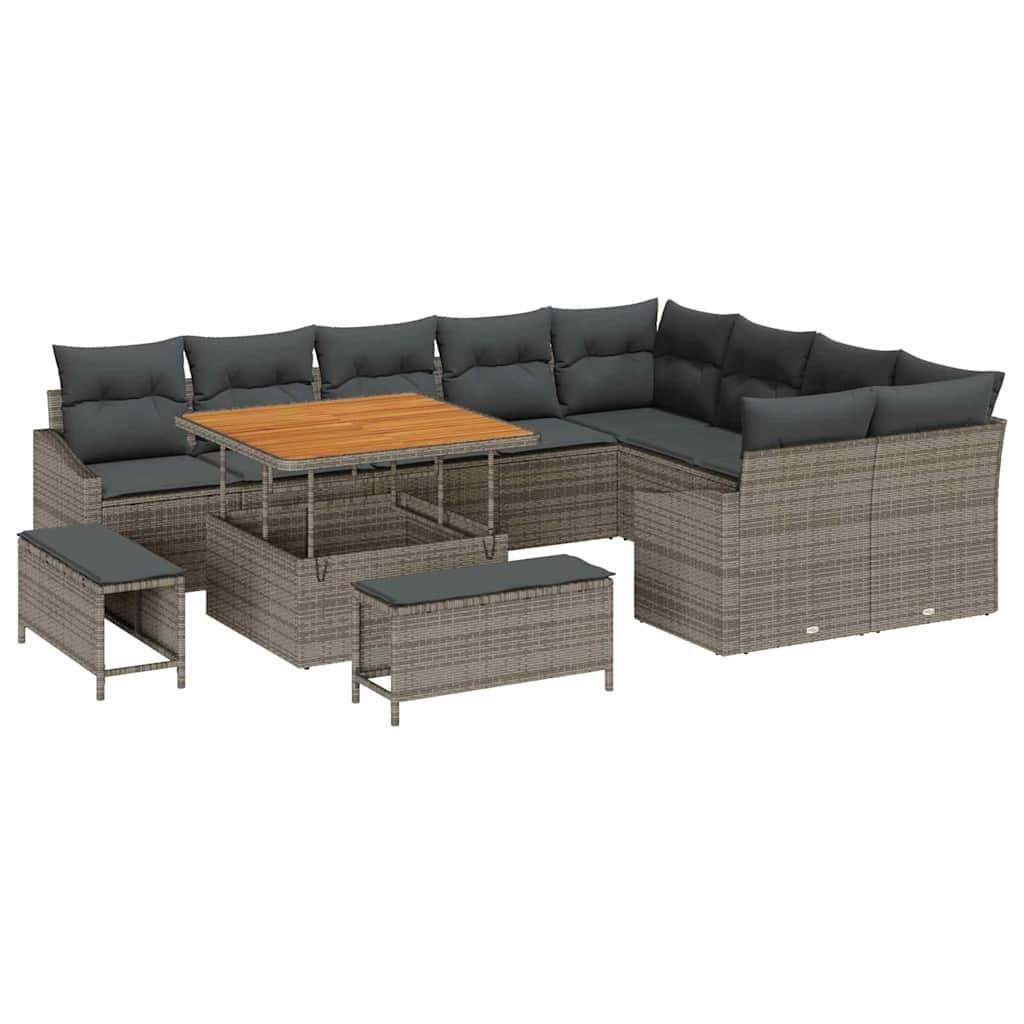 Zestaw Sof na Ogród z poduszką 12 pcs Szary 100 x 100 x 71 cm Lumarko!