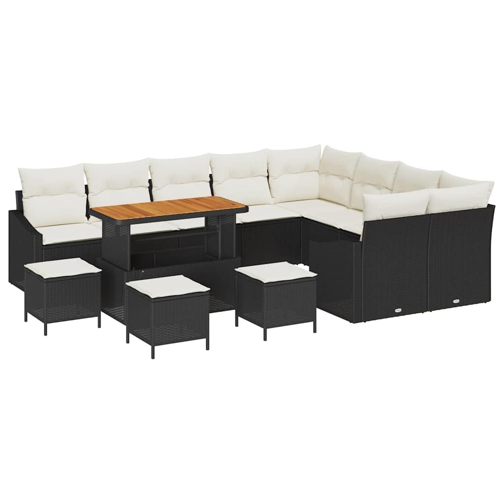Zestaw Sof na Ogród 13 pcs Czarny, Kremowy 110 x 55 x 71 cm Lumarko!